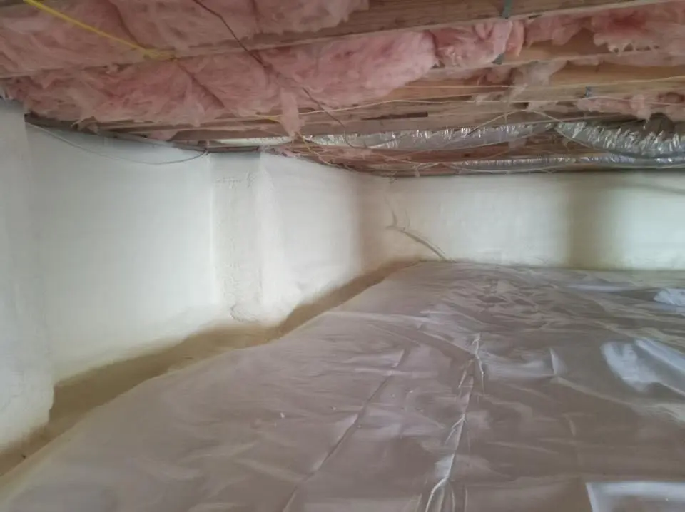 Crawl space encapsulation with closed-cell spray foam for Spray Foam Roofing in Crosspointe